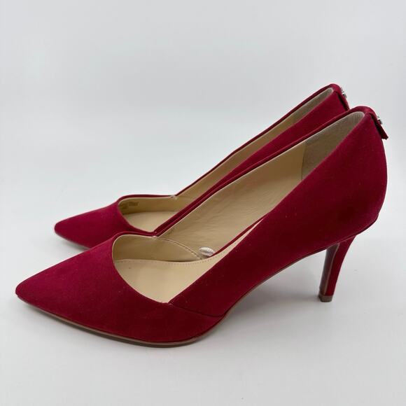 Calvin Klein Galena Pointed-Toe Heels Pumps Red Velour Womens Size 6.5M EU 36 - Picture 5 of 9